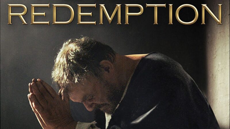 Movie poster for Peter: The Redemption showing a man in prayerful reflection, casting a shadow on a wall.
