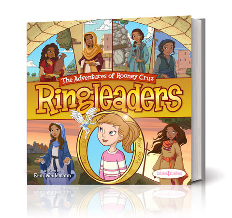 Children's book Ringleaders cover with diverse biblical characters and protagonist Rooney Cruz illustration.