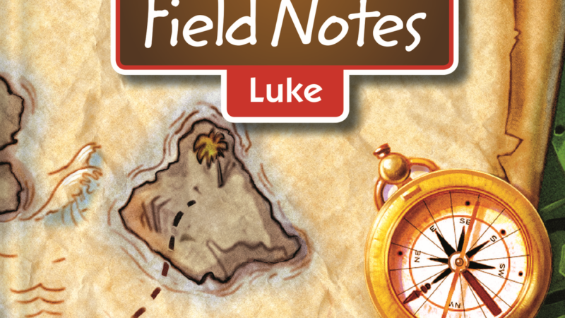 Adventure Bible Field Notes cover, featuring a compass and map for kids' Bible journaling.