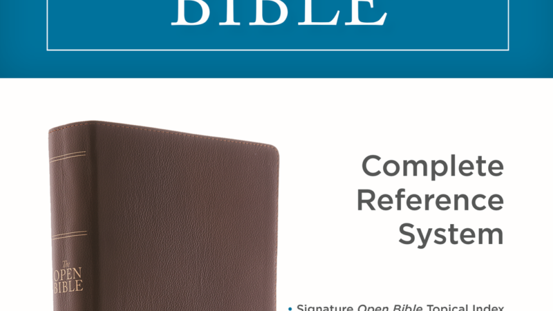 The Open Bible, New International Version, brown leather with reference system and easy-to-read Comfort Print.