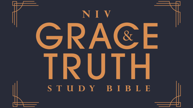 NIV Grace and Truth Study Bible cover, featuring R. Albert Mohler Jr. as General Editor, elegant design elements.