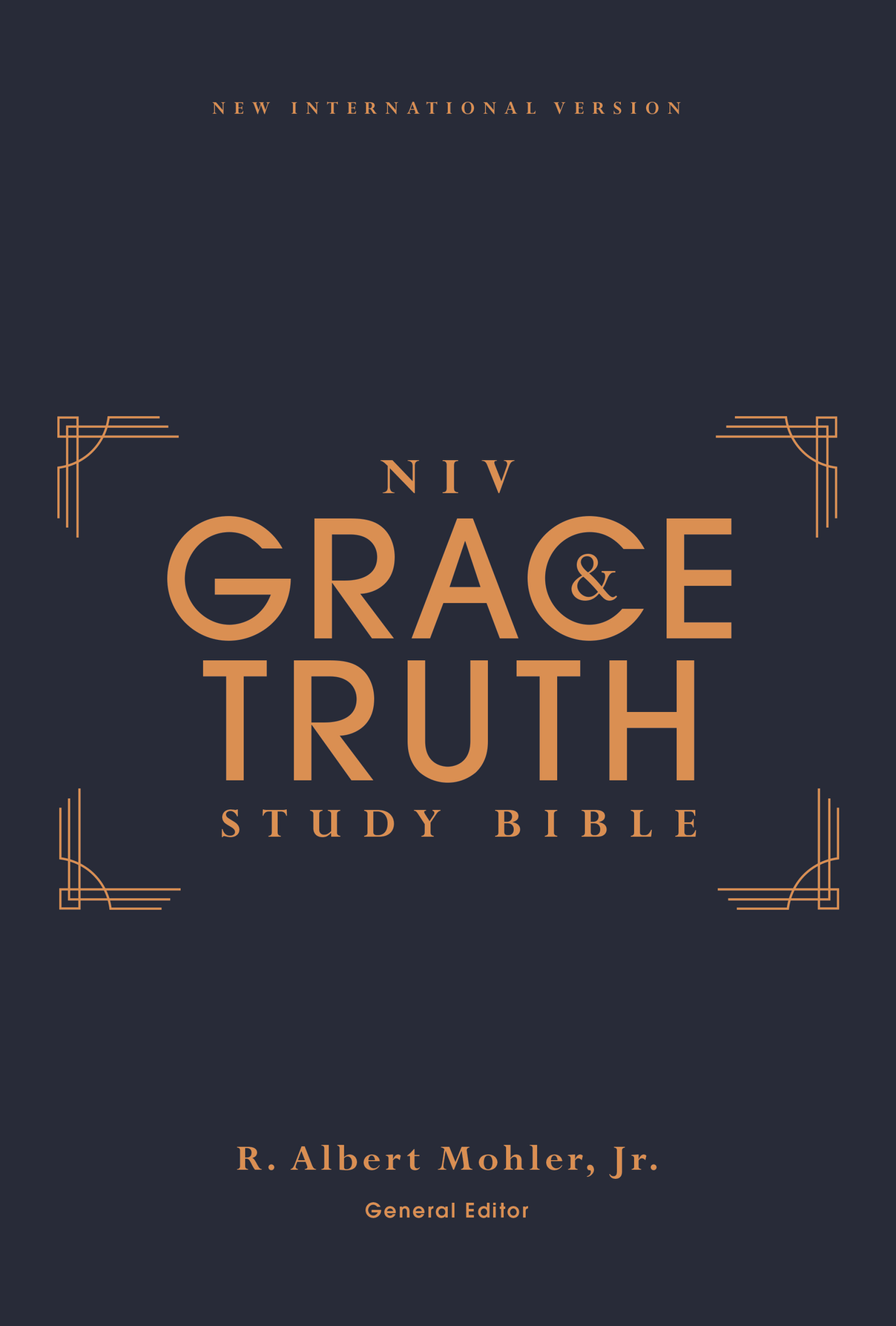 NIV Grace and Truth Study Bible cover, featuring R. Albert Mohler Jr. as General Editor, elegant design elements.