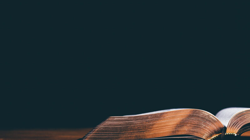 Open book on a wooden table with a dark background, symbolizing knowledge and learning.