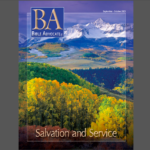 Audio BA Cover of Bible Advocate magazine, Sept-Oct 2023 edition, featuring a scenic mountain landscape in autumn colors.