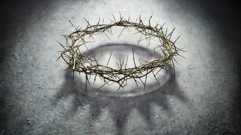 Wreath Of Thorns With King Crown Shadow Passion And Triumph Of Jesus